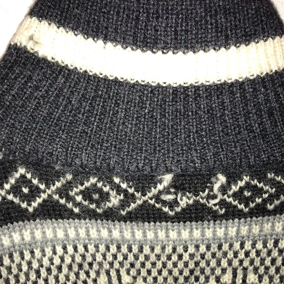 WINDFJORD SWEATER Black White 3/4 Zip 100% Pure New Wool size Large - Picture 5 of 16